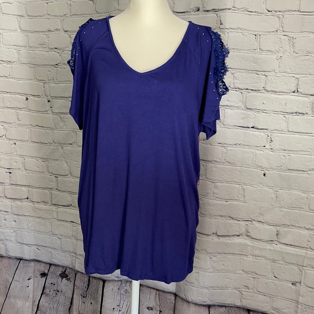 NWT, Jennifer Lopez Split Sleeve Top, 0X, CUTE!